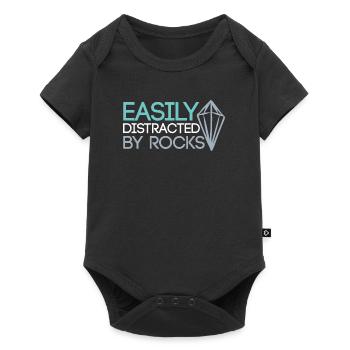 Facilement distrait par le géologue des roches - Body à manches courtes Premium Bébé - noir - Devant