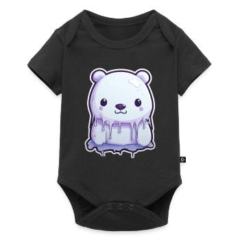 Süßer Eisbär Eis - Baby Premium Kurzarmbody - Schwarz - Vorne