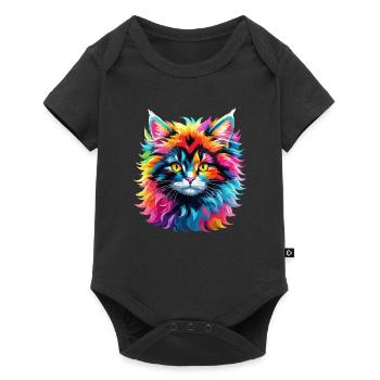 Cat Cat Colorful Rainbow Cute Kids Cute - Baby Premium short-sleeve bodysuit - black - Front