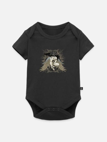 ange - Body à manches courtes Premium Bébé - noir