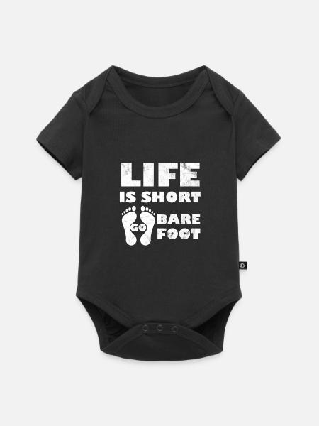 Barfuß - Baby Premium Kurzarmbody - Schwarz