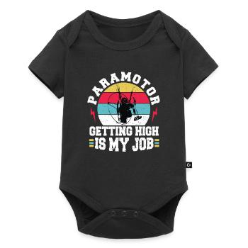 Paramotor Getting High Is My Job - Pilot - Baby Premium short-sleeve bodysuit - black - Front