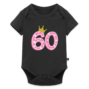 60 Krone 60. Geburtstag 60 Jahre - Baby Premium Kurzarmbody - Schwarz - Vorne