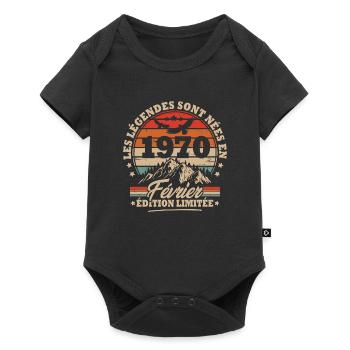 Cadeau D'anniversaire Nées En Février 1970 - Body à manches courtes Premium Bébé - noir - Devant