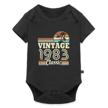 Vintage 1983 Classic, birthday gift 40 years - Baby Premium short-sleeve bodysuit - black - Front