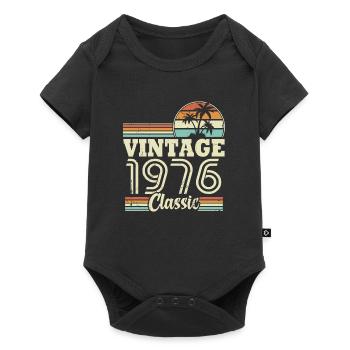 Vintage 1976 Classic, Cadeau D'anniversaire 47 Ans - Body à manches courtes Premium Bébé - noir - Devant