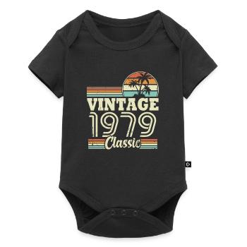 Vintage 1979 Classic, Cadeau D'anniversaire 44 Ans - Body à manches courtes Premium Bébé - noir - Devant