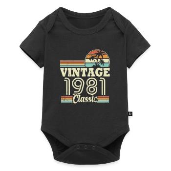 Vintage 1981 Classic, birthday gift 42 years - Baby Premium short-sleeve bodysuit - black - Front