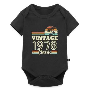 Vintage 1978 Classic, Cadeau D'anniversaire 45 Ans - Body à manches courtes Premium Bébé - noir - Devant