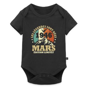 Les légendes sont nées en Mars 1946 Vintage - Body à manches courtes Premium Bébé - noir - Devant