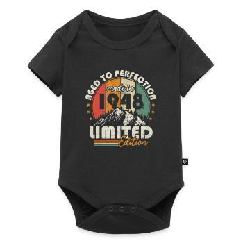 Vintage 1948 Vintage Retro Birthday Gift - Baby Premium short-sleeve bodysuit - black - Front