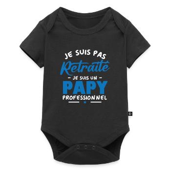 Je suis Pas Retraité je suis un Papy Professionnel - Body à manches courtes Premium Bébé - noir - Devant