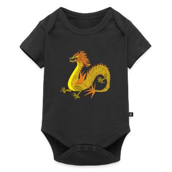 Dragon d’or chinois - Body à manches courtes Premium Bébé - noir - Devant