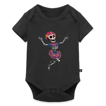 Danser joyeux squelette fou la Catrina :) - Body à manches courtes Premium Bébé - noir - Devant
