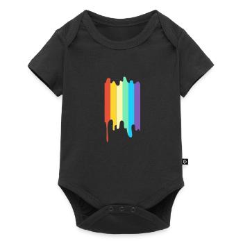 LGBT Regenbogenfarbe - Baby Premium Kurzarmbody - Schwarz - Vorne