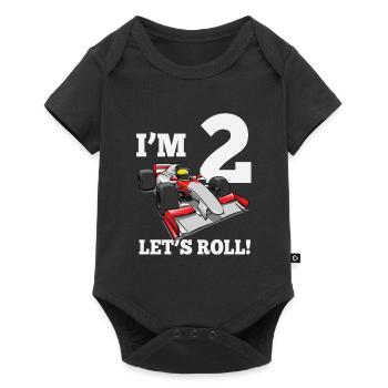 Je suis 2 let’s roll voiture de course pour 2 ans - Body à manches courtes Premium Bébé - noir - Devant