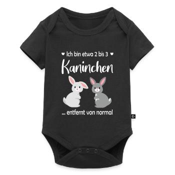 Ich bin etwa 2 bis 3 Kaninchen entfernt von normal - Baby Premium Kurzarmbody - Schwarz - Vorne