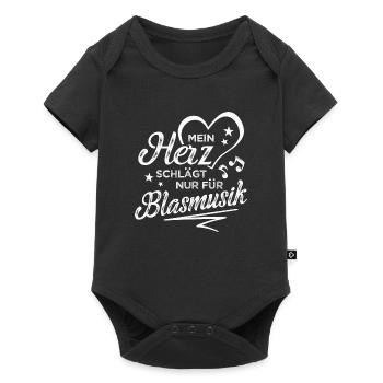Mein Herz Schlägt Nur Für Blasmusik - Baby Premium Kurzarmbody - Schwarz - Vorne