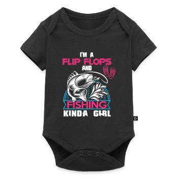 Ich bin ein Flip Flop und Fischer Mädchen - Baby Premium Kurzarmbody - Schwarz - Vorne