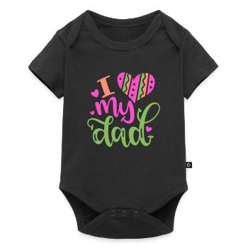 Baby I Love Dad Papa - Baby Premium Kurzarmbody - Schwarz - Vorne
