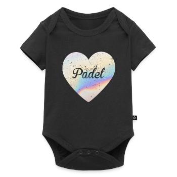 Padel Cute heart | Padel Sports Lover - Baby Premium short-sleeve bodysuit - black - Front