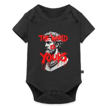 THE WORLD IS YOURS x GREEK GOD - Baby Premium short-sleeve bodysuit - black - Front