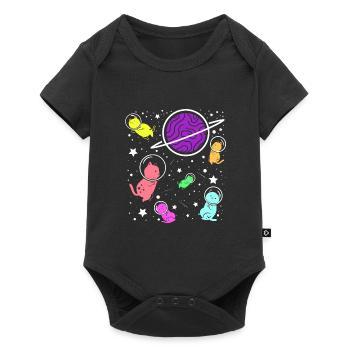 Cats in Space Astronauts Cat - Baby Premium short-sleeve bodysuit - black - Front