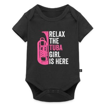 Tuba Mädchen Tubist Blasmusik - Baby Premium Kurzarmbody - Schwarz - Vorne