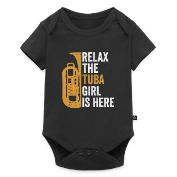 Tuba Mädchen Tubist Blasmusik - Baby Premium Kurzarmbody - Schwarz - Vorne