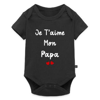 je t'aime mon Papa - Body à manches courtes Premium Bébé - noir - Devant