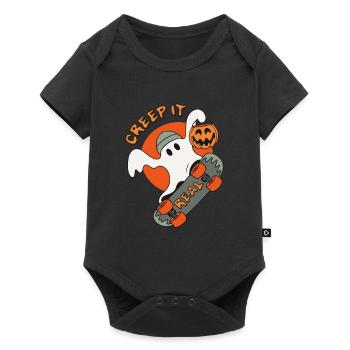 Creep It Real Halloween-Skater Geist skaten - Baby Premium Kurzarmbody - Schwarz - Vorne