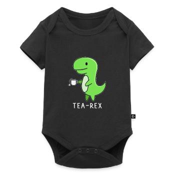 Funny Tea Rex Dinosaur Humor Cute Tea Rex Design - Baby Premium Kurzarmbody - Schwarz - Vorne