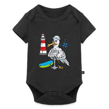 Seagull Seagulls Phare Boussole Seafarer Ahoy - Body à manches courtes Premium Bébé - noir - Devant
