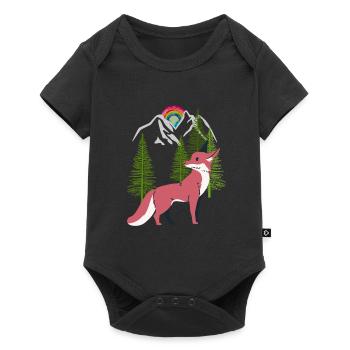 Renard, Renards, Nature, Conte de fées, Forêt, Nature, Arbre - Body à manches courtes Premium Bébé - noir - Devant