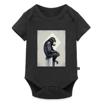 Chimpanzee Street Art Graffiti in Square Primate - Baby Premium short-sleeve bodysuit - black - Front