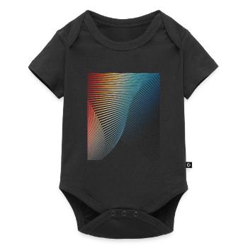 abstract geometric pattern spiral wave - Baby Premium short-sleeve bodysuit - black - Front