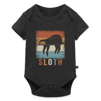 Faultier - Baby Premium Kurzarmbody - Schwarz - Vorne