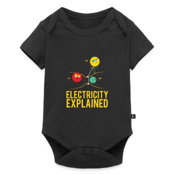 Electricity Explained Physik | Funny Lehrer Nerd - Baby Premium Kurzarmbody - Schwarz - Vorne