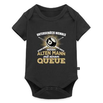 Billard Herren Pool Snooker Spruch Alter Mann pool - Baby Premium Kurzarmbody - Schwarz - Vorne