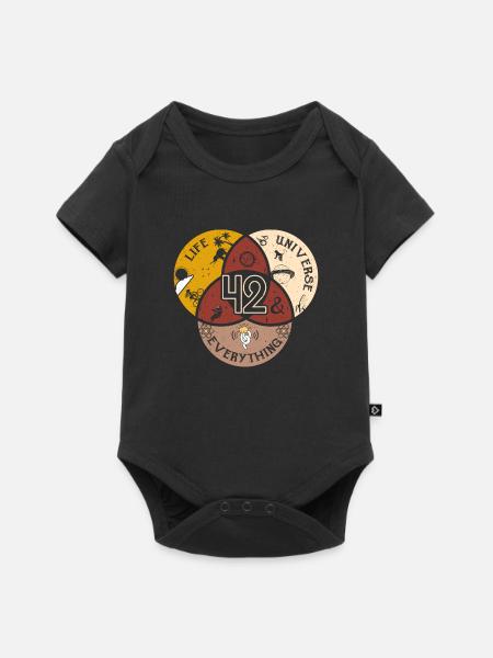 Antwort Physik Mathematik Spruch Universum - Baby Premium Kurzarmbody - Schwarz