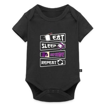 Anime Eating Sleep Repeat Saying Kawaii - Baby Premium short-sleeve bodysuit - black - Front