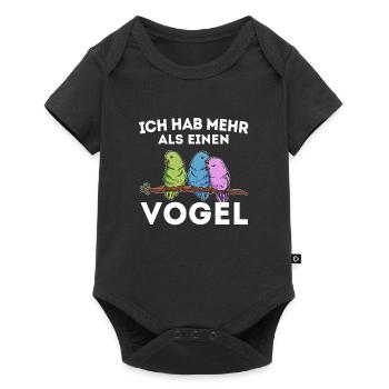 Vogel bescheuert Spruch Haustiere - Baby Premium Kurzarmbody - Schwarz - Vorne