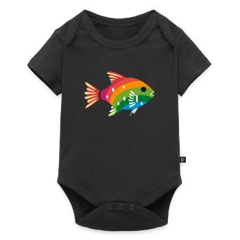 LGBTQIA+ Fisch - Baby Premium Kurzarmbody - Schwarz - Vorne