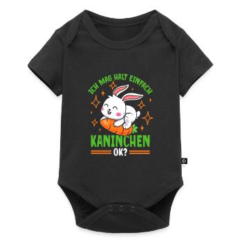 Ich Mag Halt Einfach Kaninchen - Baby Premium Kurzarmbody - Schwarz - Vorne