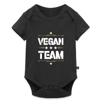Équipe végétalienne - Body à manches courtes Premium Bébé - noir - Devant