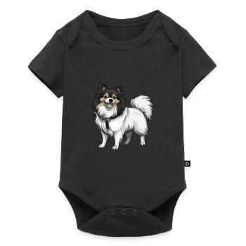 Chien de Poméranie - Body à manches courtes Premium Bébé - noir - Devant
