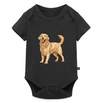 Golden Retriever Dog - Baby Premium short-sleeve bodysuit - black - Front