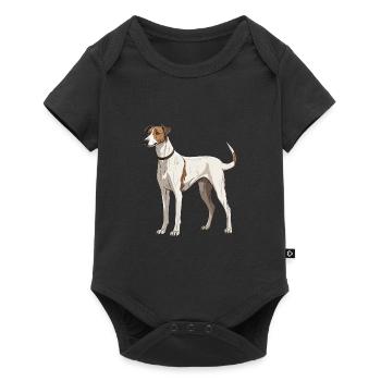 Chien lévrier - Body à manches courtes Premium Bébé - noir - Devant