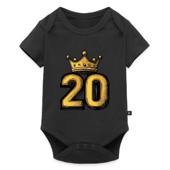 20 Zahl Krone - Baby Premium Kurzarmbody - Schwarz - Vorne