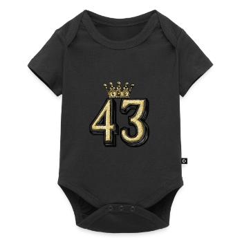 43 Zahl Krone - Baby Premium Kurzarmbody - Schwarz - Vorne